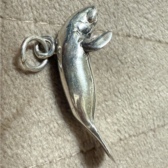Sterling Silver 925 Manatee Charm Necklace Pendant - Picture 7 of 11